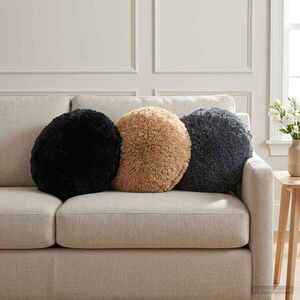 Imagine vidaXL Husă pentru pernă 2 pcs HEERLEN Negru Ø 30 cm Fleece PV