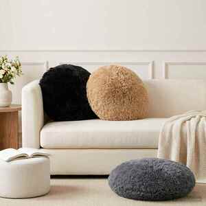 Imagine vidaXL Husă pentru pernă 6 pcs HEERLEN Negru Ø 50 cm Fleece PV