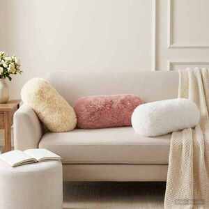 Imagine vidaXL Husă pentru pernă 2 pcs HEERLEN Crem Ø 15 x 40 cm Fleece PV