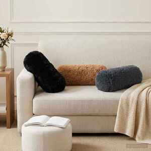 Imagine vidaXL Husă pentru pernă 2 pcs HEERLEN Negru Ø 15 x 40 cm Fleece PV