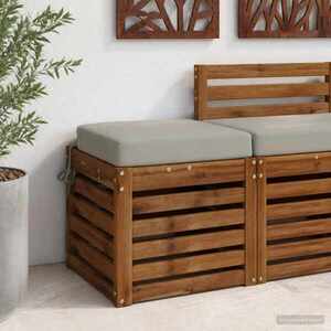 Imagine vidaXL Perna de 1 piesă SOEST 100% Polyester Gri 40 x 40 x 7 cm