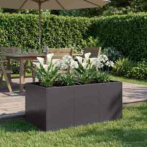 Imagine vidaXL Vază pentru Grădină Negru 120 x 80 x 60 cm Oțel laminat la rece