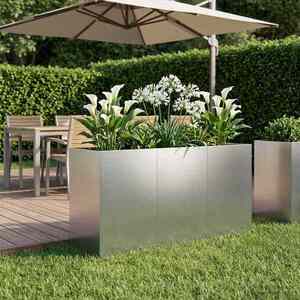 Imagine vidaXL Vază pentru Grădină Argintiu 120 x 40 x 60 cm Oțel Galvanizat