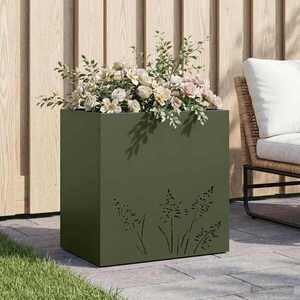 Imagine vidaXL Vază pentru Grădină Verde măsliniu 50 x 30 x 49 cm