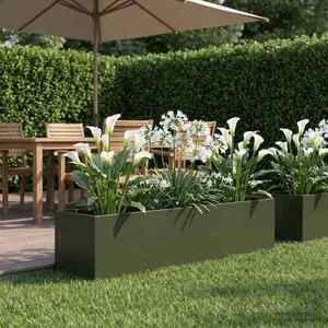 Imagine vidaXL Vază pentru Grădină Verde măsliniu 80 x 20 x 20 cm