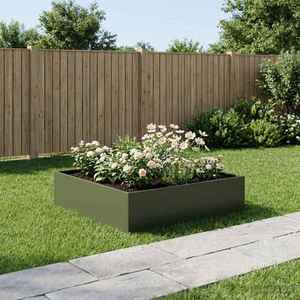 Imagine vidaXL Vază pentru Grădină Verde măsliniu 100 x 100 x 30 cm