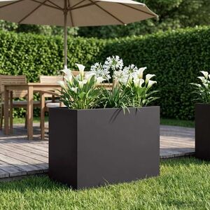 Imagine vidaXL Vază pentru Grădină Negru 50 x 40 x 50 cm Oțel laminat la rece