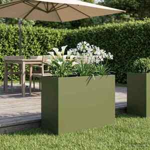 Imagine vidaXL Vază pentru Grădină Verde măsliniu 60 x 30 x 50 cm