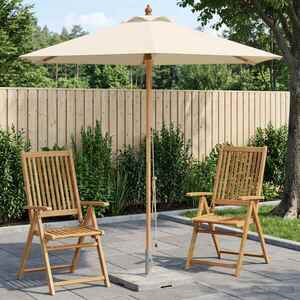 Imagine vidaXL Parasol de Grădină Ø 240 x 237 cm Lemn de eucalipt masiv