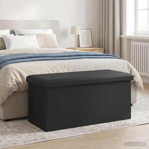 Imagine vidaXL Bancă de depozitare pliabilă Gri 180 kg 80 L 77 x 38 x 38 cm