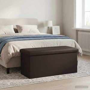 Imagine vidaXL Bancă de depozitare pliabilă Maro 180 kg 80 L 77 x 38 x 38 cm