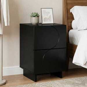Imagine vidaXL Dulap de noapte Negru 33, 5 x 34, 5 x 50 cm Lemn prelucrat