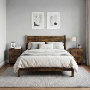 Imagine vidaXL Dulap de noapte 2 buc. Stejar fumuriu 33, 5 x 34, 5 x 50 cm