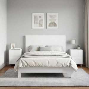 Imagine vidaXL Dulap de noapte 2 buc. Alb foarte lucios 33, 5 x 34, 5 x 50 cm