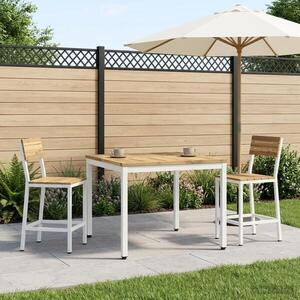 Imagine vidaXL Masă de cafea Alb 80 x 80, 5 x 45 cm Lemn Solid de Acacia