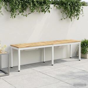 Imagine vidaXL Bancă de grădină 161 x 35 x 45 cm Lemn Solid de Acacia Alb