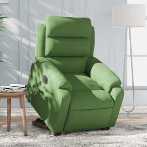 Imagine vidaXL Fotoliu electric rabatabil cu ridicare, verde deschis, catifea