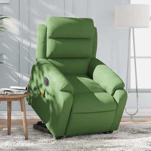 Imagine vidaXL Fotoliu electric masaj rabatabil verde deschis, catifea