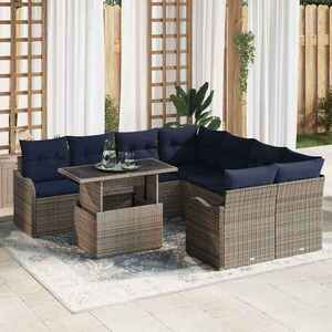 Imagine vidaXL Set de dining 9 buc. Gri