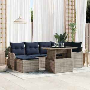 Imagine vidaXL Set de canapele pentru grădină 7 buc. Gri Rattan poli