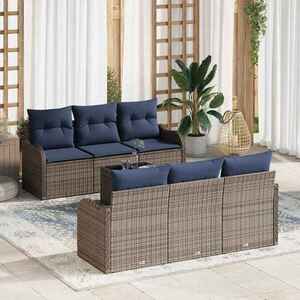 Imagine vidaXL Set de canapele pentru grădină Gri 55 x 55 x 37 cm poliratan