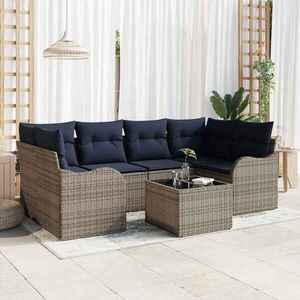 Imagine vidaXL Set de canapele pentru grădină Gri 55 x 55 x 37 cm poliratan