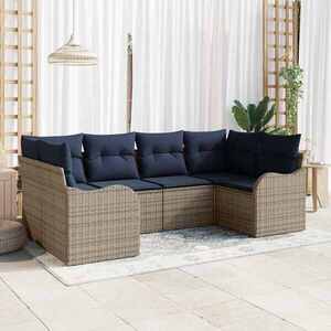 Imagine vidaXL Set de canapea 6 buc. Gri [Sintetic]: Poli Rattan