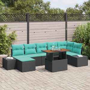 Imagine vidaXL Set de canapele pentru grădină 8 buc. Negru Rattan poli