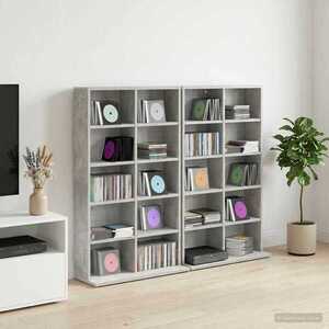 Imagine vidaXL Dulap pentru CD-uri 2 buc. Gri Beton 65 x 23, 5 x 97, 5 cm