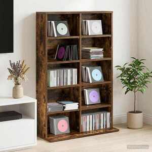 Imagine vidaXL Dulap pentru CD-uri Stejar fumuriu 65 x 23, 5 x 97, 5 cm