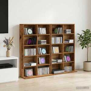 Imagine vidaXL Dulap pentru CD-uri 2 buc. Lemn de stejar 65 x 23, 5 x 97, 5 cm