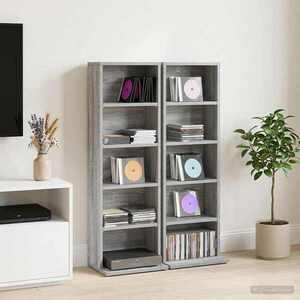 Imagine vidaXL Dulap pentru CD-uri 2 buc. Sonoma gri 33 x 23, 5 x 97, 5 cm