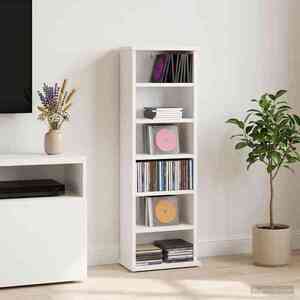 Imagine vidaXL Dulap pentru CD-uri Alb 60 x 17 x 92 cm Lemn prelucrat