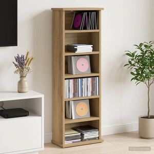 Imagine vidaXL Dulap pentru CD-uri Stejar Artizanal 60 x 17 x 92 cm