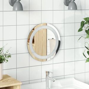 Imagine vidaXL Oglindă de baie cu LED Transparent Ø 30 cm sticlă securizată