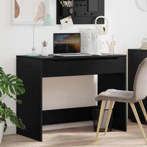 Imagine vidaXL Birou cu sertar Negru 100 x 50 x 78 cm Lemn prelucrat
