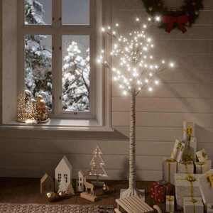 Imagine vidaXL Pom de Crăciun, 156 LED-uri, alb rece, 1, 5 m, salcie, int./ext.