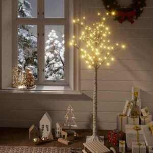 Imagine vidaXL Pom de Crăciun, 156 LED-uri, alb cald, 1, 5 m, salcie, int./ext.