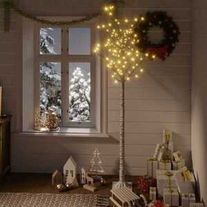 Imagine vidaXL Pom de Crăciun, 200 LED-uri, alb cald, 1, 8 m, salcie, int./ext.