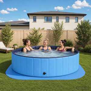Imagine vidaXL Covor de bazin pentru piscină 36 buc. Ø 350 cm Rotund Spumă EVA