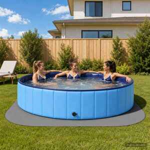 Imagine vidaXL Covor de bazin pentru piscină 49 buc. Ø 408 cm Rotund Spumă EVA
