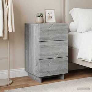 Imagine vidaXL Dulap de noapte Sonoma gri 33, 5 x 34, 5 x 60 cm Lemn prelucrat