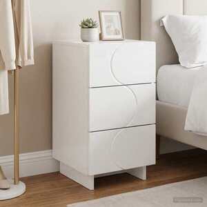 Imagine vidaXL Dulap de noapte Alb foarte lucios 33, 5 x 34, 5 x 60 cm