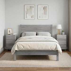 Imagine vidaXL Dulap de noapte 2 buc. Sonoma gri 33, 5 x 34, 5 x 60 cm