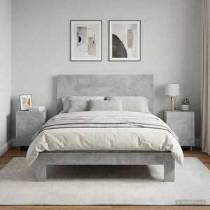 Imagine vidaXL Dulap de noapte 2 buc. Gri Beton 33, 5 x 34, 5 x 50 cm