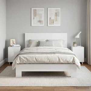 Imagine vidaXL Dulap de noapte 2 buc. Alb foarte lucios 33, 5 x 34, 5 x 50 cm