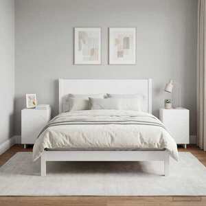 Imagine vidaXL Dulap de noapte 2 buc. Alb 33, 5 x 34, 5 x 50 cm Lemn prelucrat
