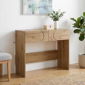 Imagine vidaXL Consolă Stejar Artizanal 96, 5 x 38 x 75 cm Lemn prelucrat