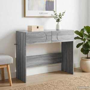 Imagine vidaXL Consolă Sonoma gri 96, 5 x 38 x 75 cm Lemn prelucrat