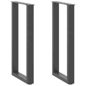Imagine vidaXL Picioare de masă consolă în formă de U, 2 buc., antracit, 28x(72-73) cm, oțel